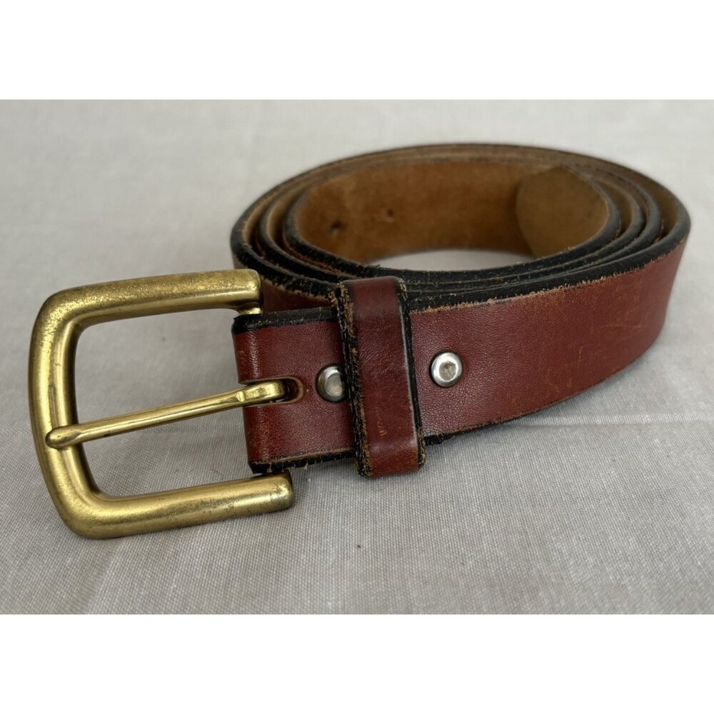 Leegin Men's Brown Level English Bevel Latigo Belt‎ 21807 Sz 38 Western